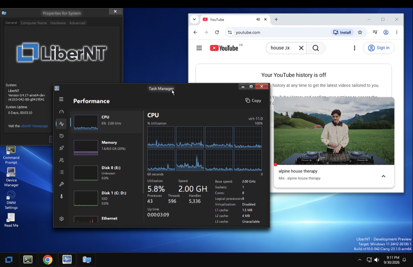 LiberNT desktop on ARM64